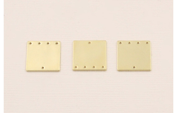 Cuenta Cuadrado de 15mm Dorado