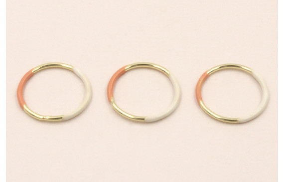 Aro Acero Inox. 15mm Oro Salmón Beige