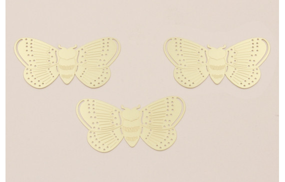 Cuenta Mariposa plana 60-33mm perforada Dorada