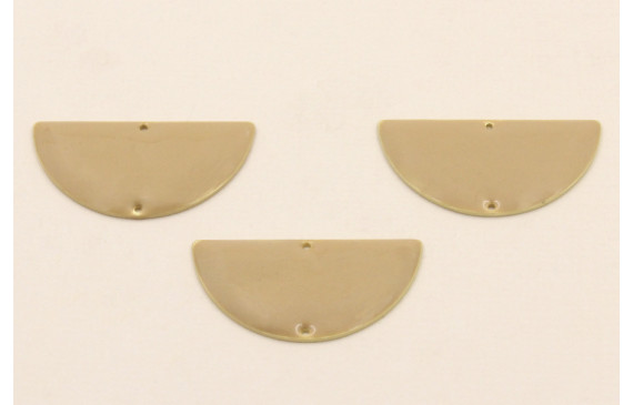 Semicirculo Esmaltado 31*16 Dorado Mate y Beige