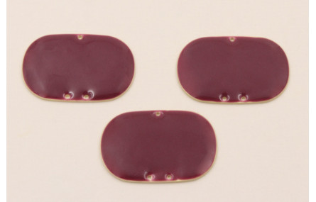 Cuenta Ovalada de 30*20mm esmalte Burdeos
