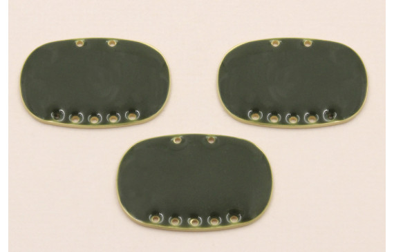 Cuenta Ovalada 25*18mm 5 + 2 agujeros verde