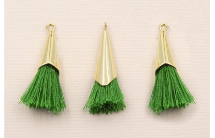 Casquilla metálicaOro  con fleco Green 20+20mm