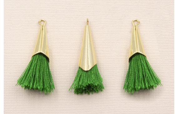 Casquilla metálicaOro  con fleco Green 20+20mm