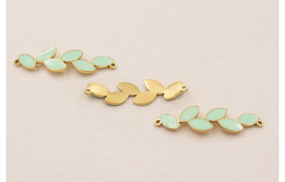 Entrepieza Pétalos 35*800 Acero Inox. Oro Turquesa