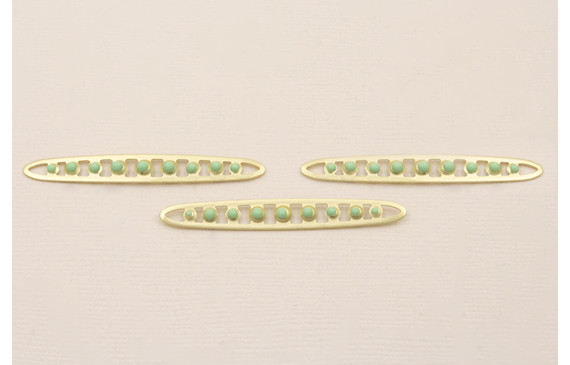 Pieza Vaina Guisantes 52*7 Dorado Mate y Turquesa