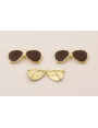 Colgante Gafas Sol 35*10mm Dorado Mate con Marrón