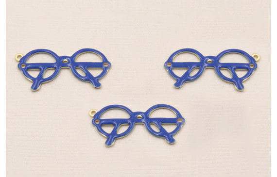 Pieza Gafas 25*12mm Esmalte Azul