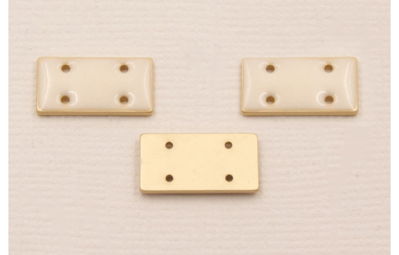 Cuenta Rectandulo Oro Mate 15*7mm  Rosa claro