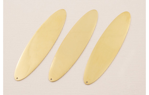 Cuenta Ovalo alargado Acero Inoxidable 60*15mm Oro