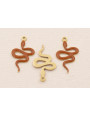 Colgante serpiente 18*10mm Esmalte Marrón 
