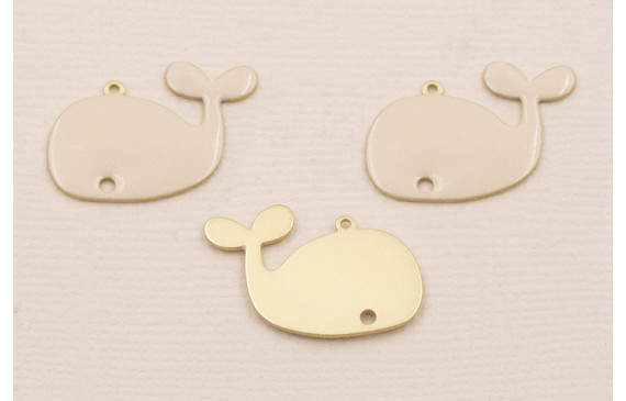 Colgante Ballena 20*15 mm  Esmaltada Beige