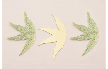 Cuenta Ramilllete 4 Hojas 70*40 Oro Mate y verde