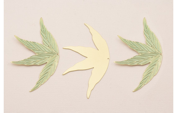 Cuenta Ramilllete 4 Hojas 70*40 Oro Mate y verde