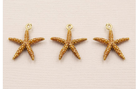 Colgante Estrella Mar 12mm Esmalte Tostado