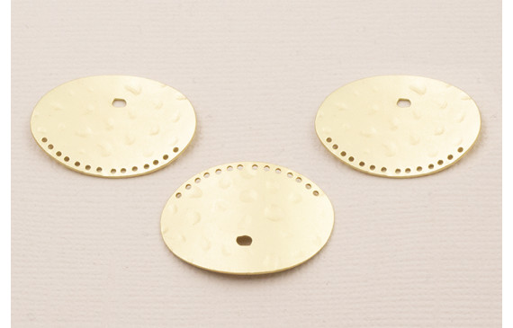 Chapa Curvada Martillleada 26*20mm Dorado Mate