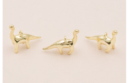 Cuenta Colgante Dinosaurio 13*13mm Oro