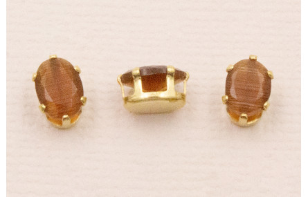 Cabujónn cristal  5*7mm color Marrón