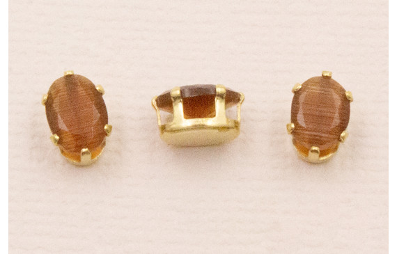 Cabujónn cristal  5*7mm color Marrón