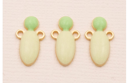 Colgante 15*8 Verde y Turquesa sobre Dorado Mate