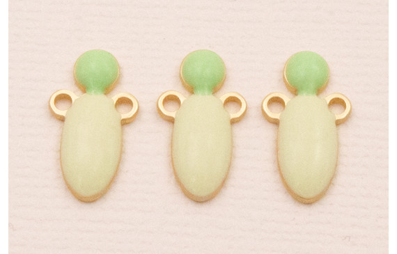 Colgante 15*8 Verde y Turquesa sobre Dorado Mate