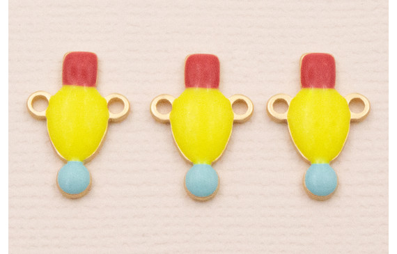 Colgante 15*10 Fluor, granate y Azul Dorado Mate