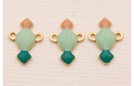 Colgante 15*10 Ocre, Esmeralda Caldera Dorado Mate