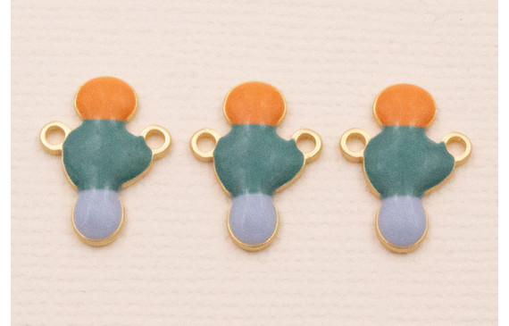 Colgante 15*10 Caldera, esmeralda y Azul  Oro Mate