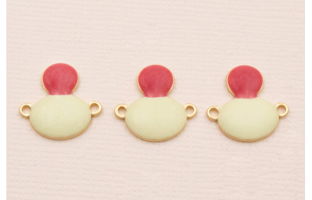 Colgante 15*15 Granate y Turquesa sobre Oro Mate