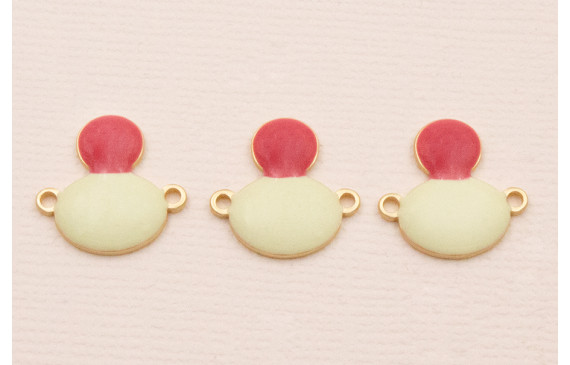 Colgante 15*15 Granate y Turquesa sobre Oro Mate