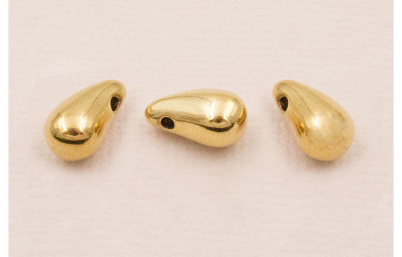 Colgante pepita Acero Inox. 316L. 12*5mm Baño Oro