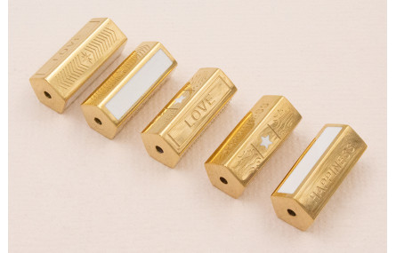 Tubo hexagonal Acero Inox 316L 16*7mm Blanco y Oro