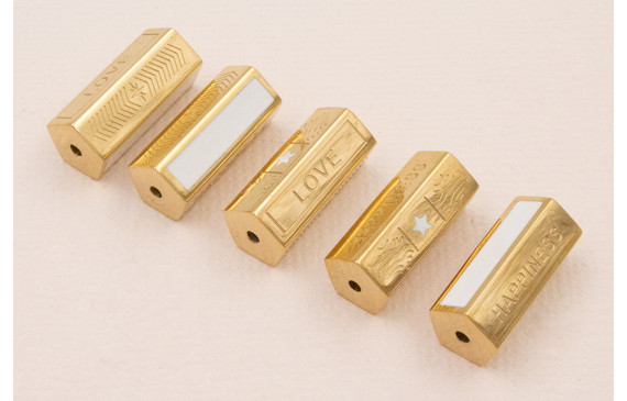 Tubo hexagonal Acero Inox 316L 16*7mm Blanco y Oro