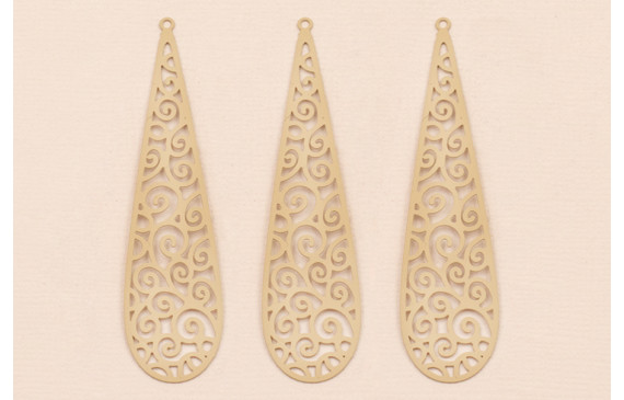 Colgante péndulo labrado lámina 64*16mm Beige