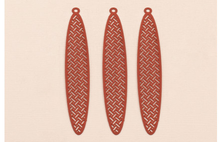 Colgante oavalo labrado lámina 60*11mm Color Teja