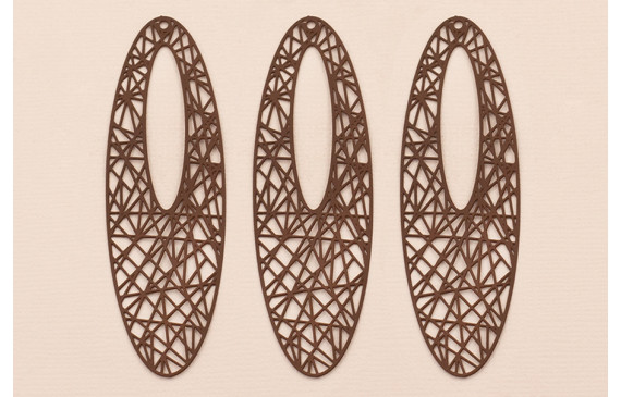 Golgante Ovalo grande labrado 70*20mm Color Marrón