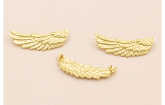 Ala Doble anilla 33*20mm Oro Mate