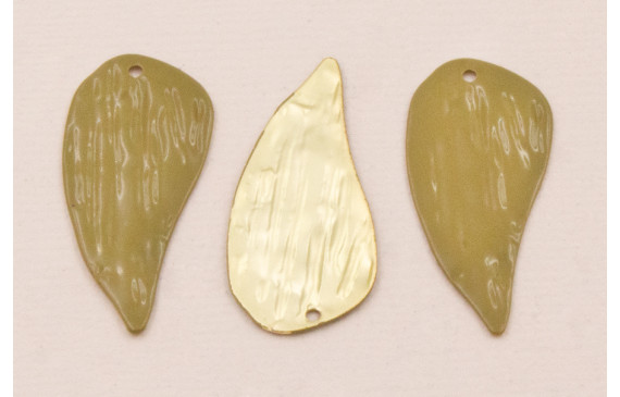 Hoja Plana 32*15 Oro Mate y Esmalte verde