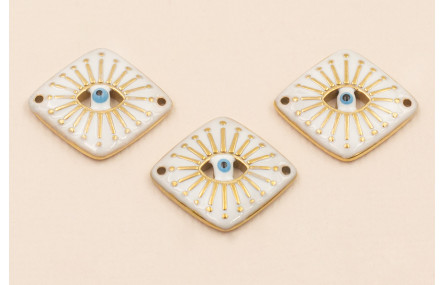 Rombo Acero Inox ojo Turco 18*16mm Blanco