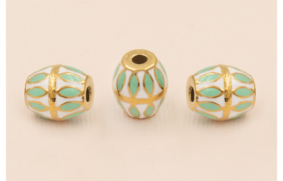 Barrilete Acero Inox. 12*10 Esmalte Blanco y Verde