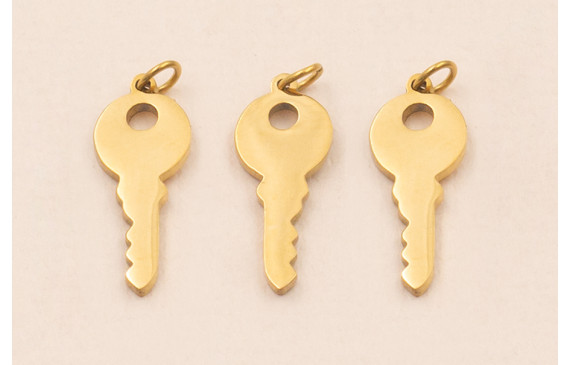 Colgane llave Acero Inox. 14*6mm Oro