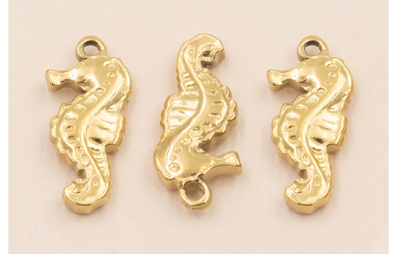 Cogante Caballo Mar Acero Inox. 19*9mm Oro