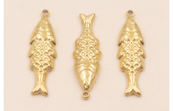 Colgante Pez Acero Inox. 20*6mm Oro