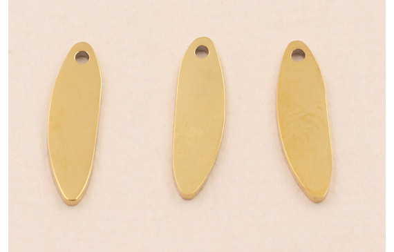 Colgante Gota Acero Inox. 15*4mm Oro