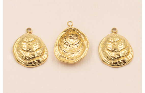 Colgante concha Acero Inox. 15*14mm Oro