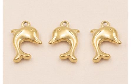 Colgante Delfín Acero Inox. 18*11mm Oro