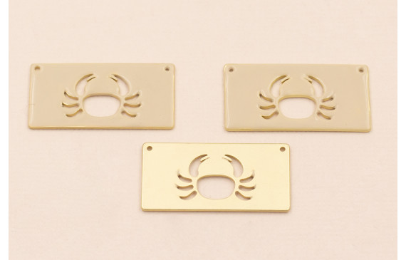 Rectangulo Calado Cangrejo 30*15mm  Beige