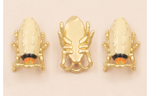 Colgante Escarabajo 15*10mm Beige, Negro y Ocre