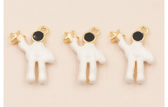 Astronauta con estrella 21*14  Blanco y Negro 