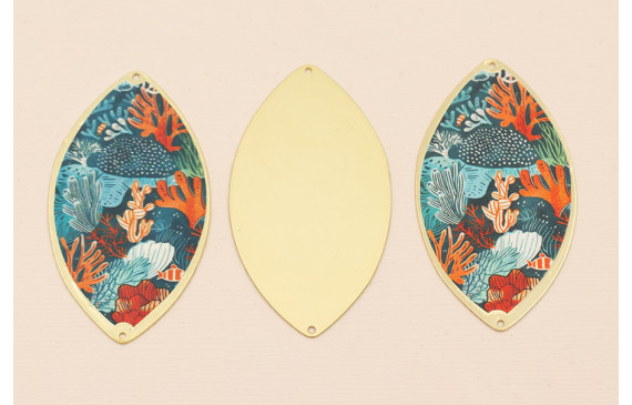 Ovalo 60*33  Oro Mate Mar y Corales